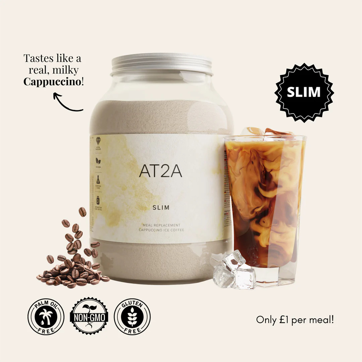 AT2A Slim Meal Shake, 34 High Protein Meals